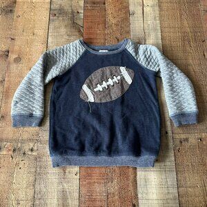 Mudpie Boys Size 4T Football Sweatshirt in Blue with Gray Quilted Sleeves